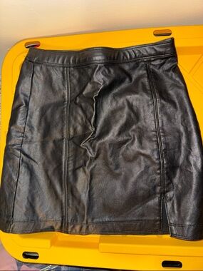 Abercrombie Black Leather Mini Skirt